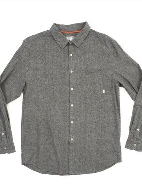 Poler Grey Flannel Long Sleeve Button Up Shirt  Size XL